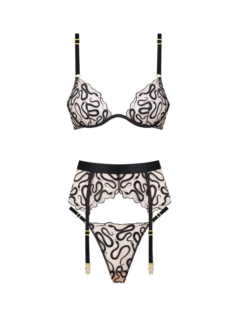SET BLACK SNAKE WITH BELT
