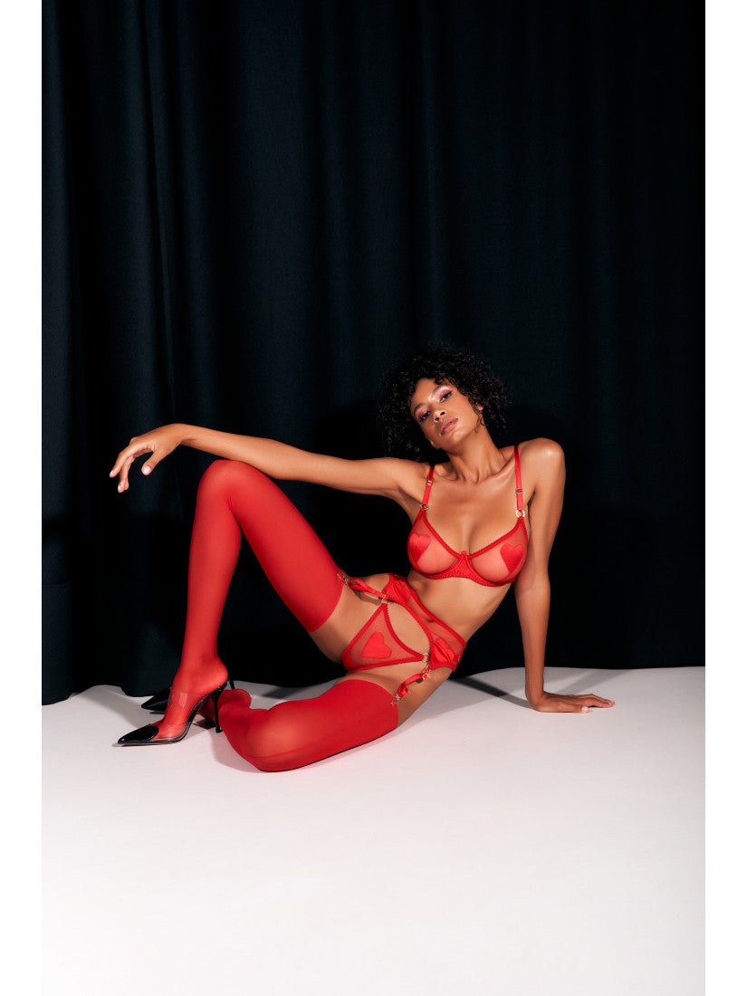 SET LOVE AMOUR RED WITH BELT