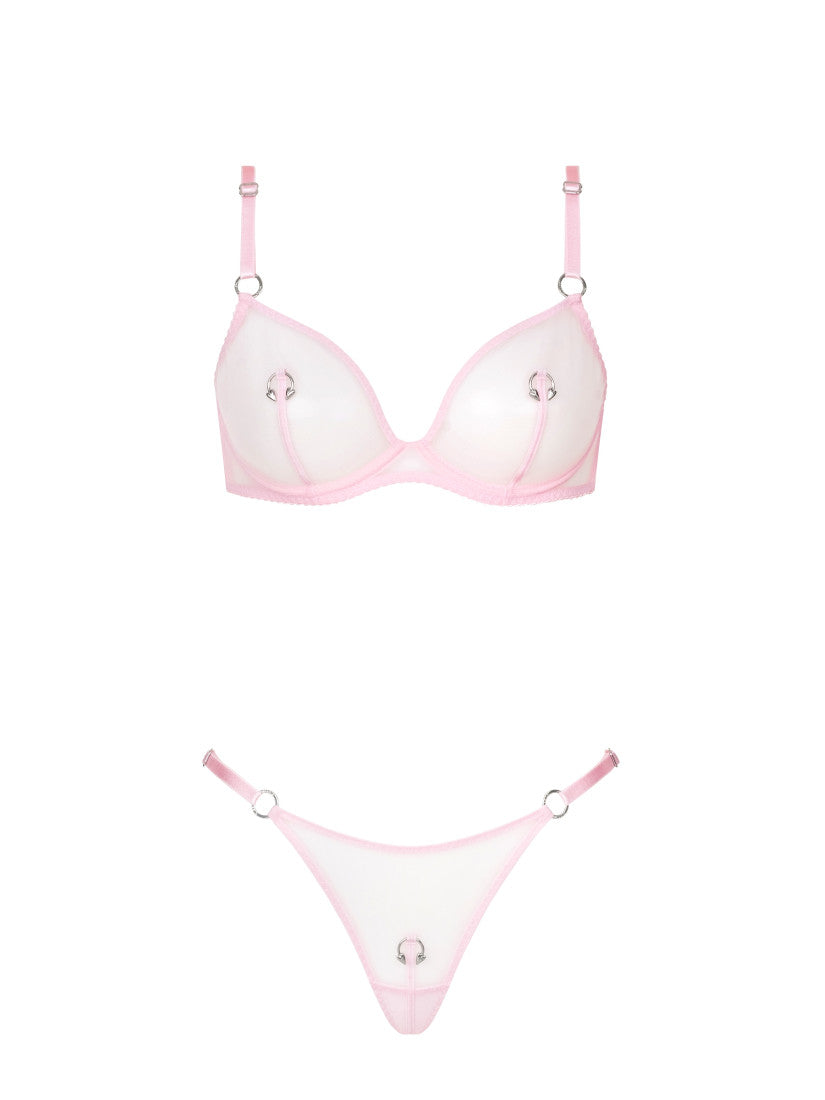 SET PIERCING PINK SILVER