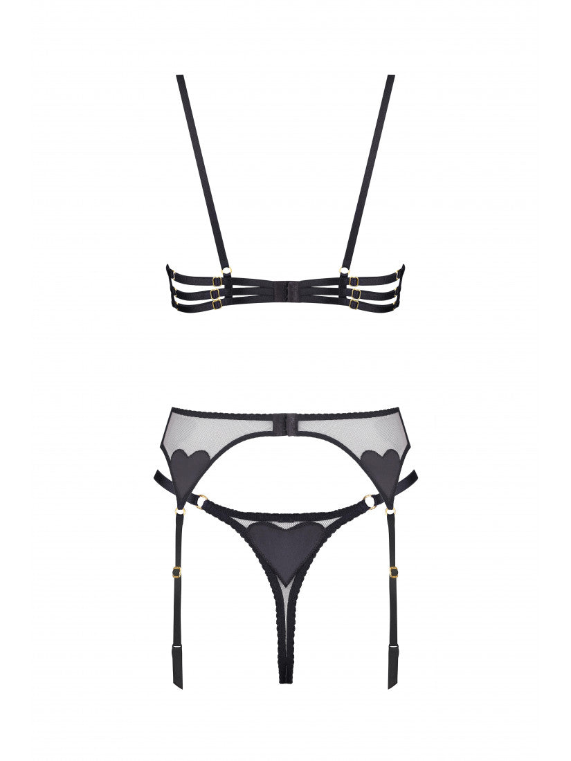 SET LOVE AMOUR BLACK WITH BELT