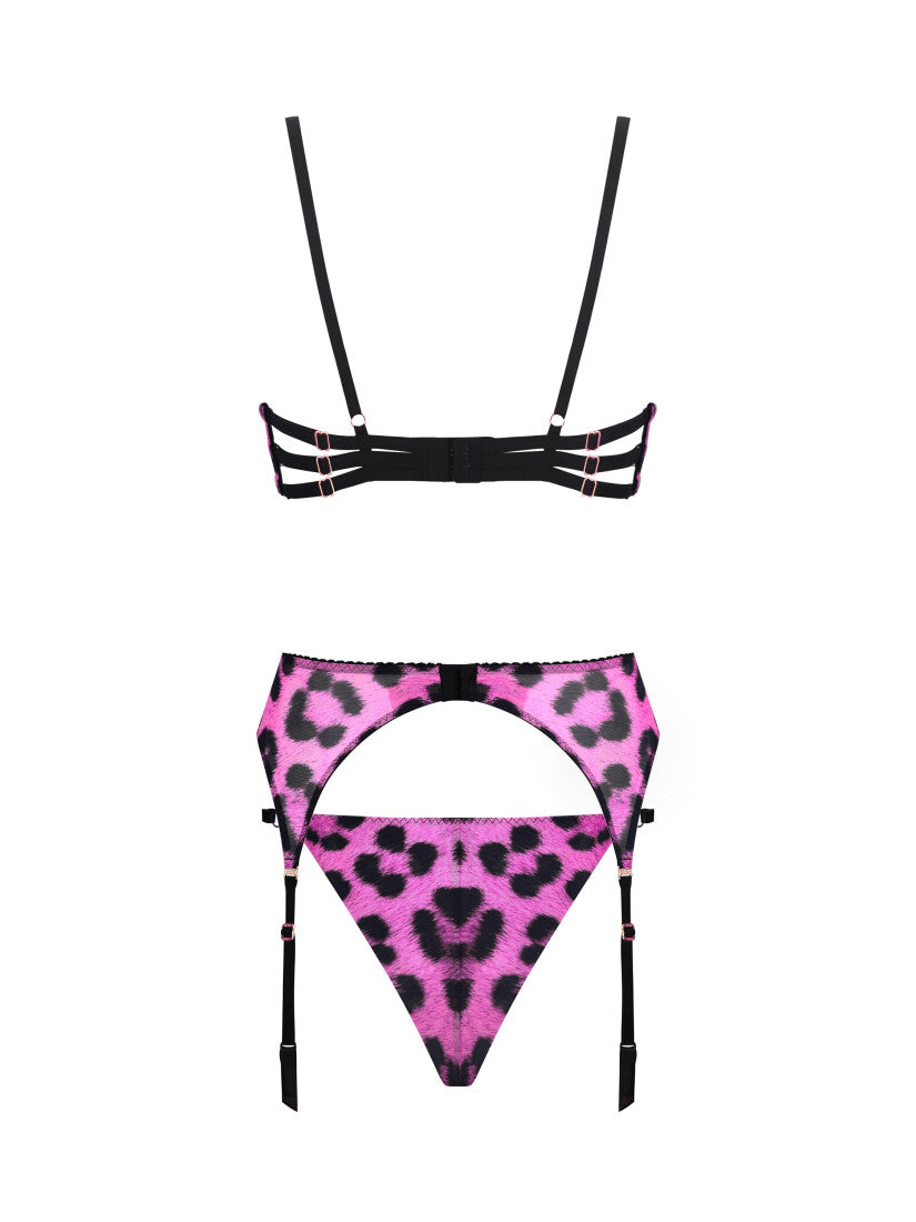 SET LEOPARD PINK WITH BELT