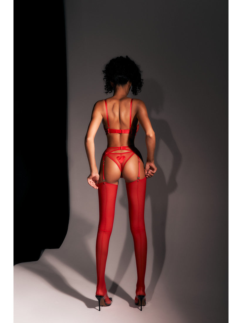 SET LOVE AMOUR RED WITH BELT