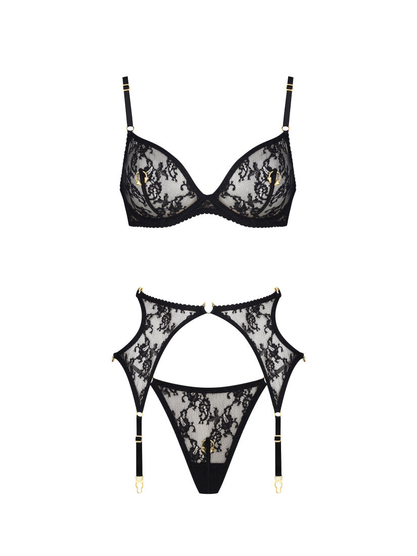 PIERCING GOLD LACE BELTED SET
