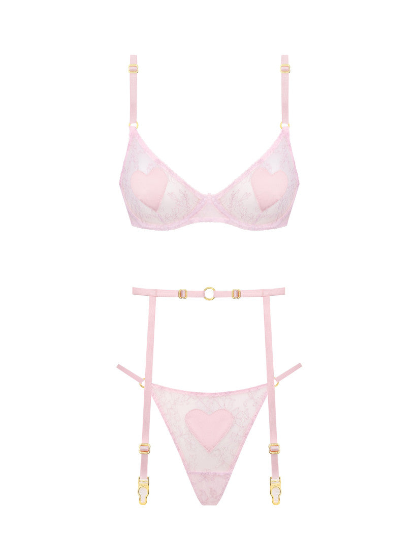 PETALINE LACE BELTED SET