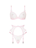 ROSÈ SILVER PIERCING BELTED SET