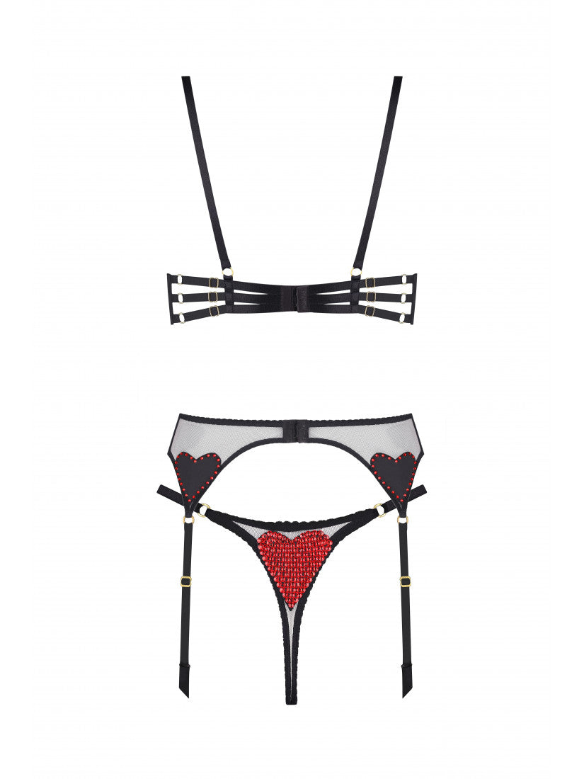 SET LOVE CRISTAL BLACKRED WITH BELT
