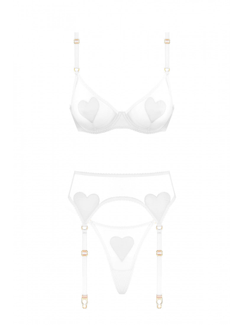 SET LOVE AMOUR WHITE WITH BELT