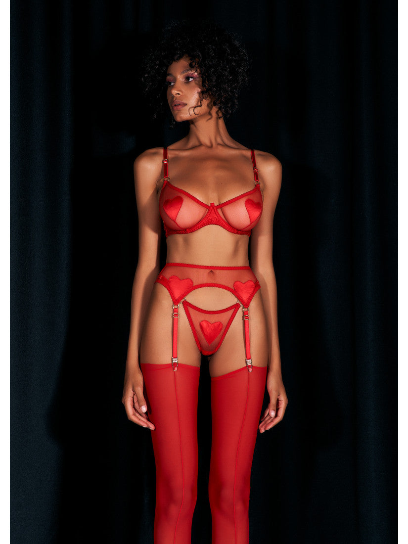 SET LOVE AMOUR RED WITH BELT
