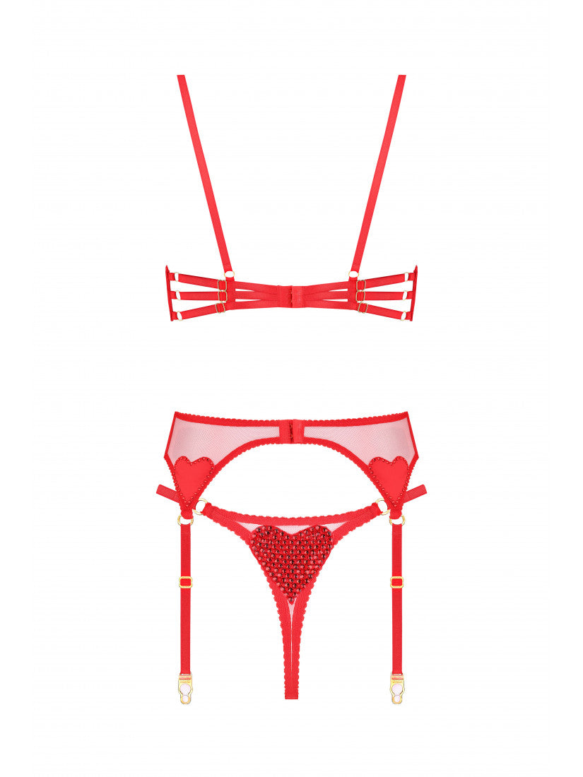 SET LOVE CRISTAL RED WITH BELT