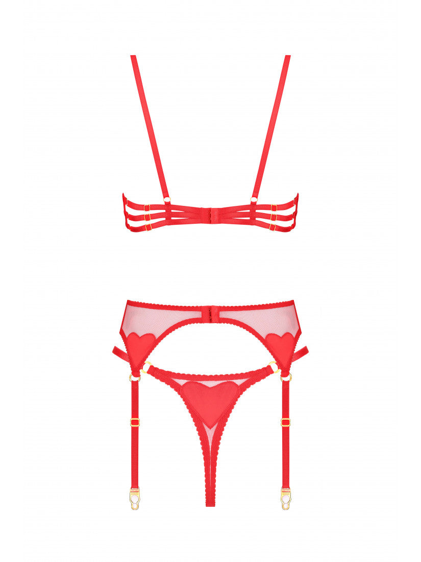 SET LOVE AMOUR RED WITH BELT