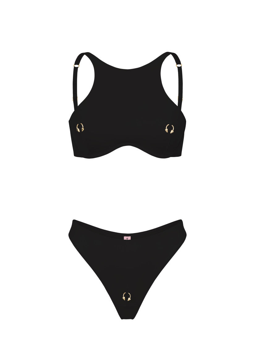 HALTER PIERCING SET BLACK