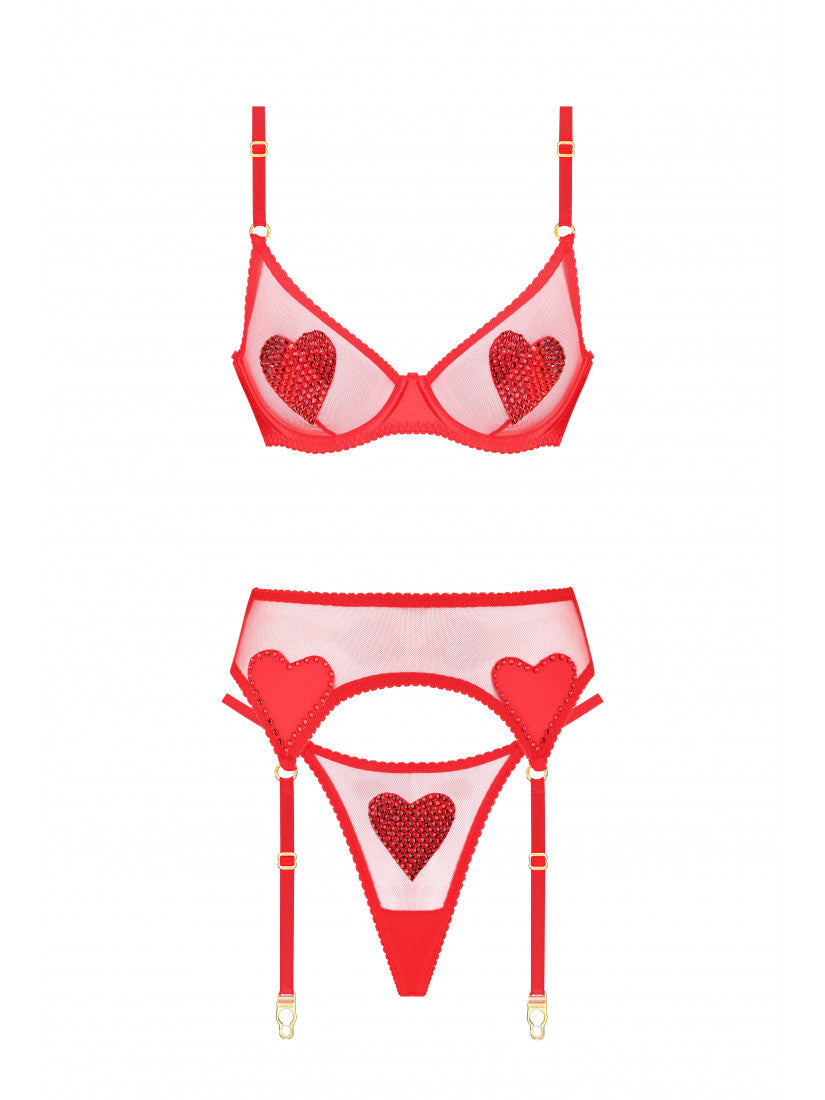 SET LOVE CRISTAL RED WITH BELT