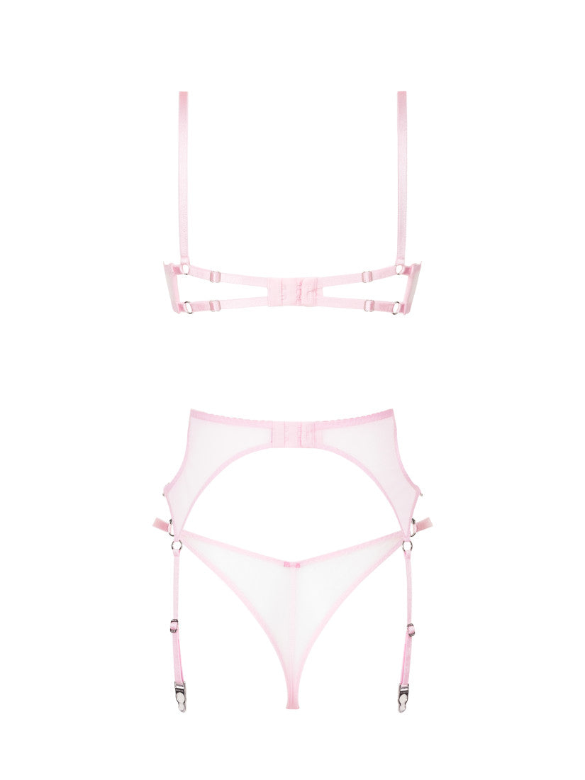 SET PIERCING PINK SILVER WITH BELT