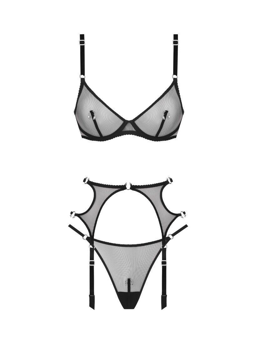 SET PIERCING SILVER WITH BELT