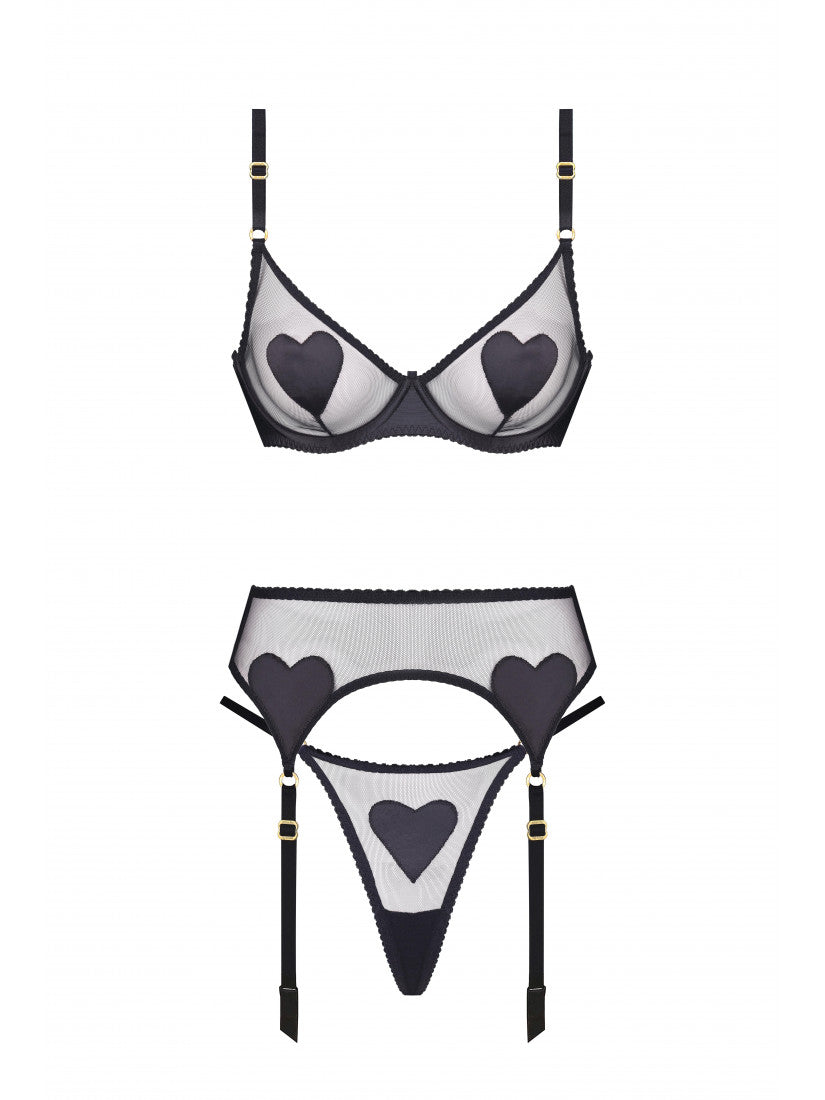 SET LOVE AMOUR BLACK WITH BELT