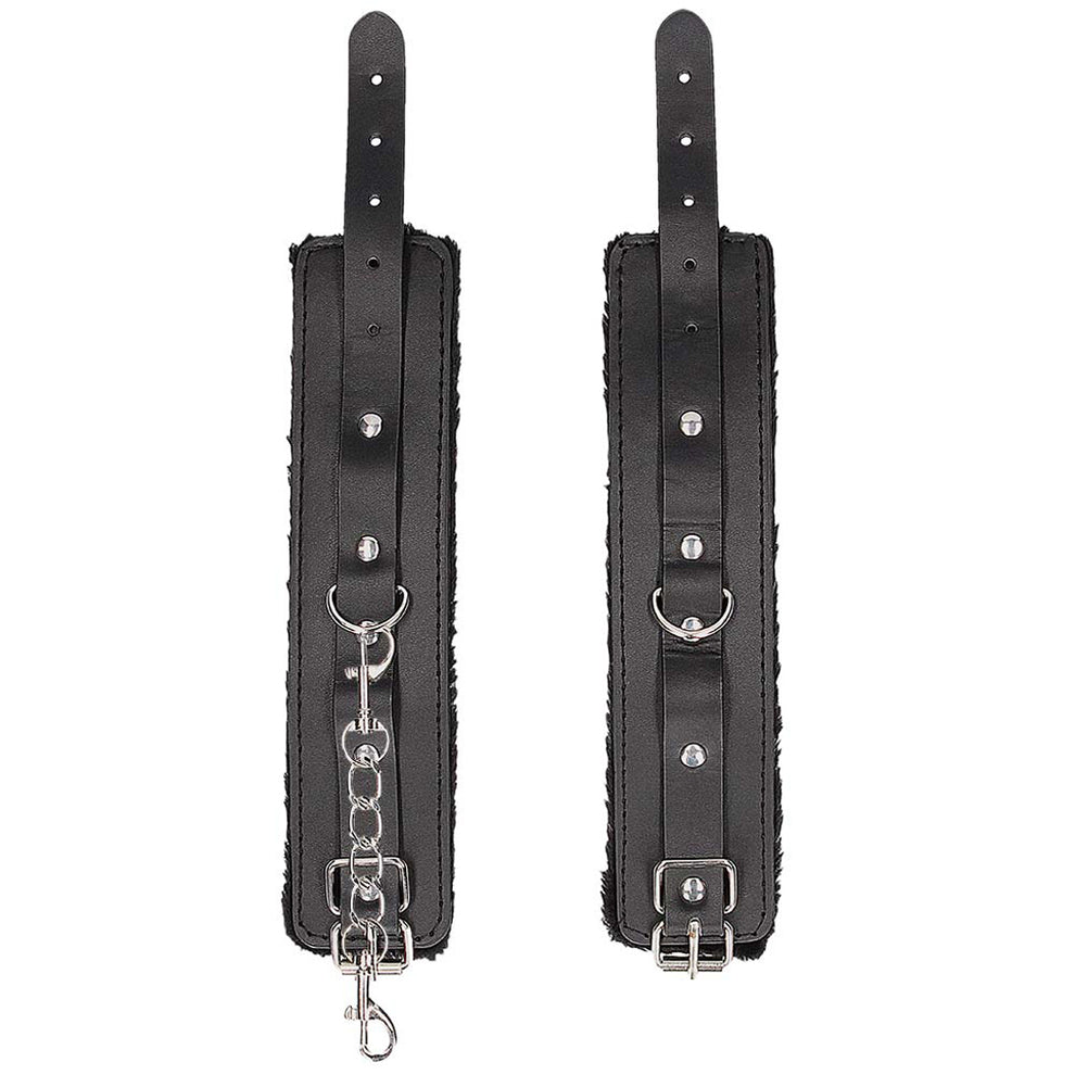 BLACK PLUSH WRIST CUFFS