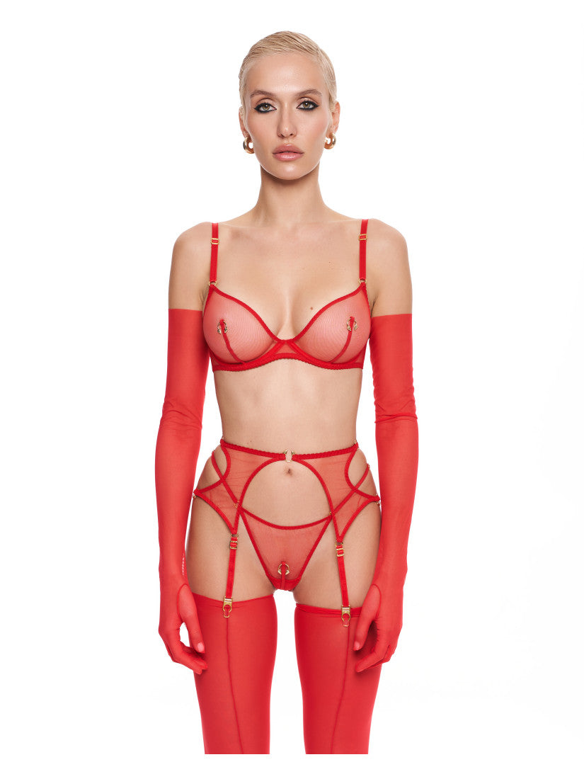 SET PIERCING RED WITH BELT