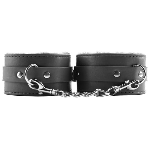 BLACK PLUSH WRIST CUFFS