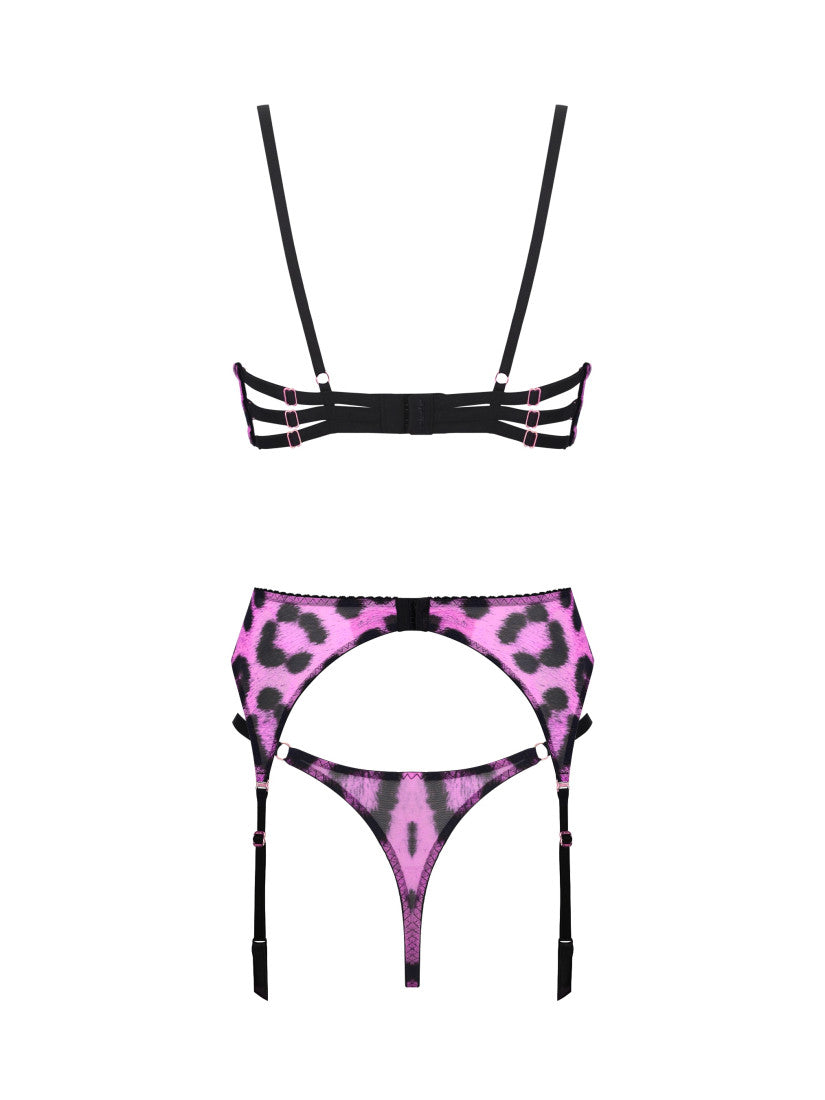 SET LEOPARD PINK WITH BELT